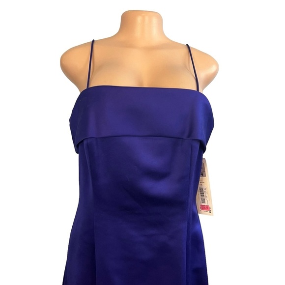 Alex Evenings Purple Satin A-Line Gown Dress - Picture 2 of 7